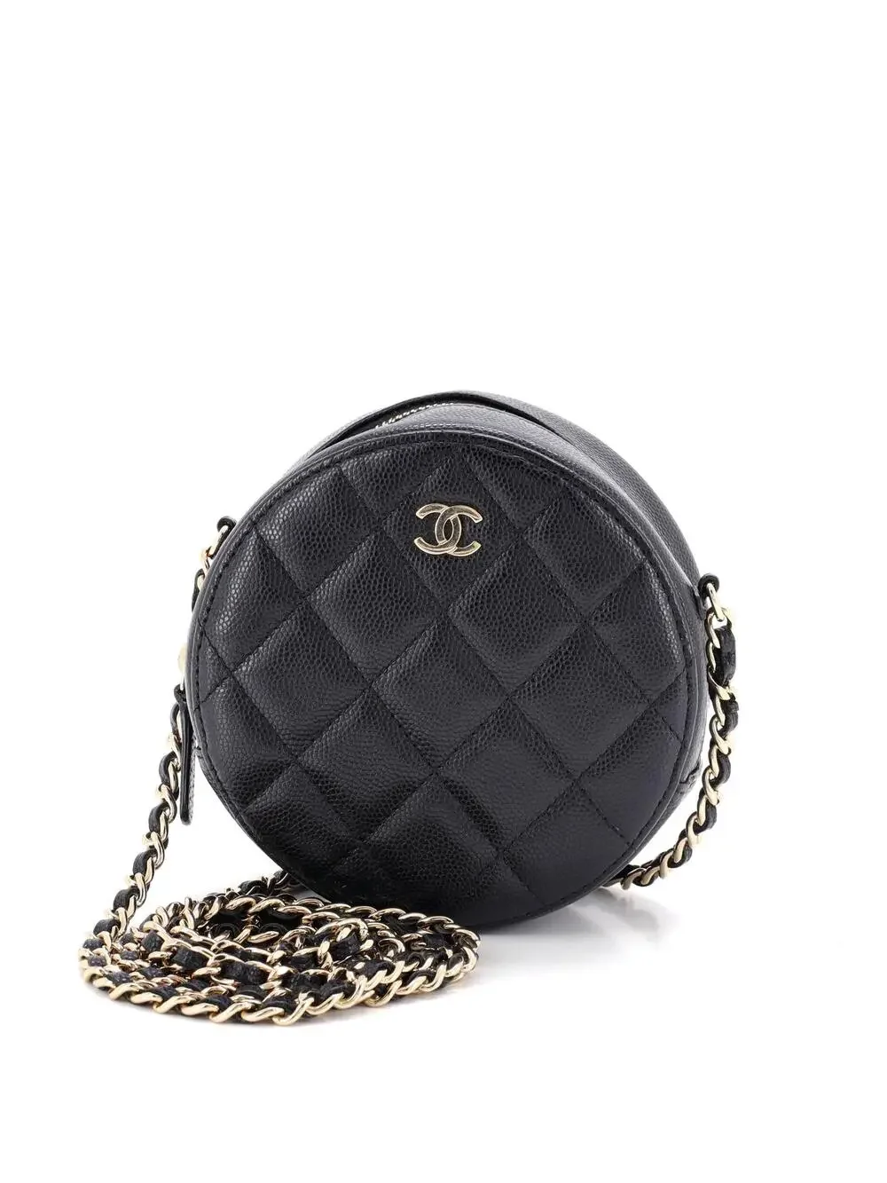 Chanel Round Clutch With Chain Quilted #327276C26B